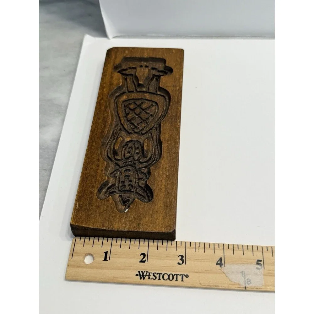 Antique German Dutch Carved Wood Springerle Cookie Mold Vintage Kitchen 3